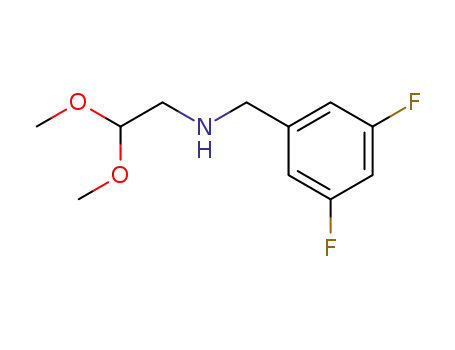 Molecular Structure of 101471-19-6 ((3,5-Difluoro-benzyl)-(2,2-dimethoxy-ethyl)-amine)