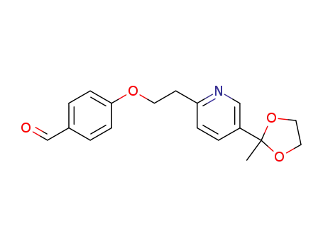 Molecular Structure of 184766-55-0 (4-[2-(5-(2-METHYL-1,3-DIOXOLAN-2-YL)-2-PYRIDYL]ETHOXY]-BENZALDEHYDE)