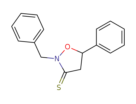 Molecular Structure of 139025-10-8 (3-Isoxazolidinethione, 5-phenyl-2-(phenylmethyl)-)