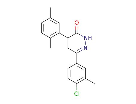 Molecular Structure of 89936-35-6 (6-(4-Chloro-3-methylphenyl)-4-(2,5-dimethylphenyl)-3-oxo-2,3,4,5-tetrahydropyridazine)