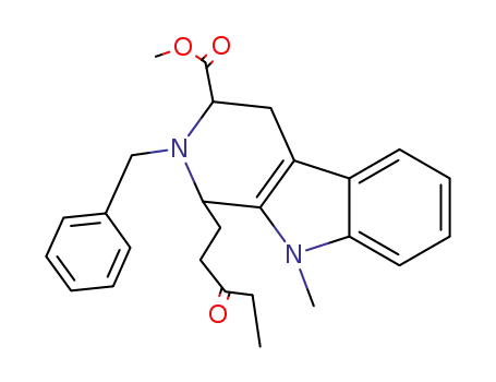2-benzyl-3-methoxycarbonyl-1,2,3,4-tetrahydro-9-methyl-pyrido-<3,4b>indole-1-(3-pentanone)