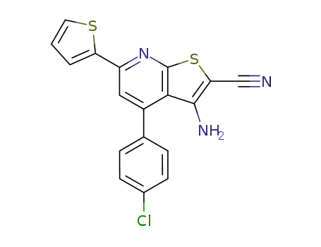 Thieno[2,3-b]pyridine-2-carbonitrile,
3-amino-4-(4-chlorophenyl)-6-(2-thienyl)-
