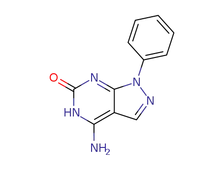 Molecular Structure of 136010-91-8 (6H-Pyrazolo[3,4-d]pyrimidin-6-one, 4-amino-1,5-dihydro-1-phenyl-)