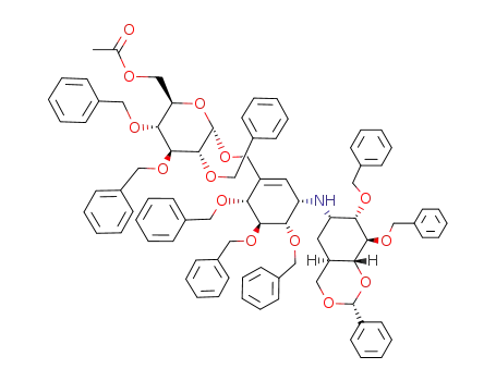7'-O-(6-O-acetyl-2,3,4-tri-O-benzyl-α-D-glucopyranosyl)-2,3,4',5',6'-penta-O-benzyl-4,7-O-benzylidenevalidoxylamine A