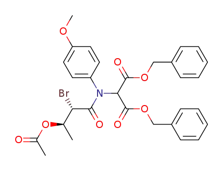 Molecular Structure of 927678-39-5 (Propanedioic acid,
2-[[(2S,3R)-3-(acetyloxy)-2-bromo-1-oxobutyl](4-methoxyphenyl)amino]-
, 1,3-bis(phenylmethyl) ester)