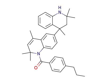 Molecular Structure of 120109-39-9 (2,2,2',2',4,4'-hexamethyl-1'-(4-propylbenzoyl)-1,1',2,2',3,4-hexahydro-3,6'-biquinoline)