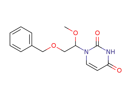 Molecular Structure of 133625-44-2 ((1'RS)-1-(2'-Benzyloxy-1'-methoxyethyl)uracil)