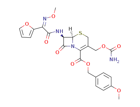 (6R,7R)-3-Carbamoyloxymethyl-7-{2-furan-2-yl-2-[(Z)-methoxyimino]-acetylamino}-8-oxo-5-thia-1-aza-bicyclo[4.2.0]oct-2-ene-2-carboxylic acid 4-methoxy-benzyl ester