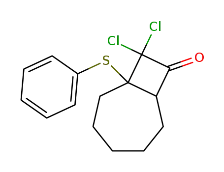 Bicyclo[5.2.0]nonan-8-one, 9,9-dichloro-1-(phenylthio)-