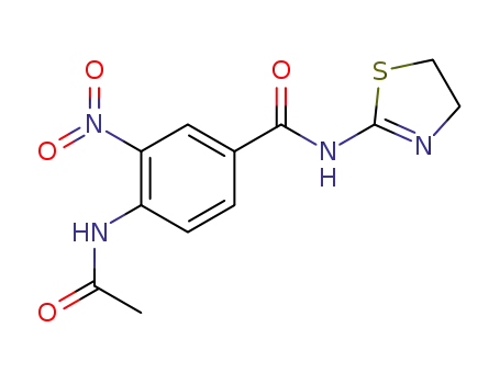 Molecular Structure of 89790-54-5 (Benzamide, 4-(acetylamino)-N-(4,5-dihydro-2-thiazolyl)-3-nitro-)