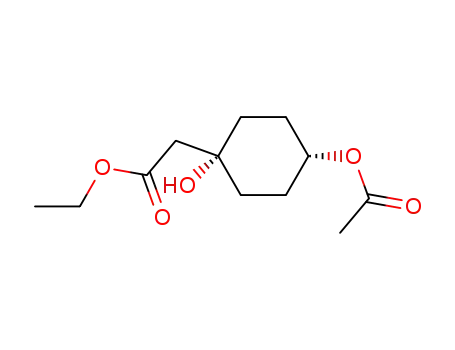 Molecular Structure of 101489-33-2 ((4-Acetoxy-1-hydroxy-cyclohexyl)-acetic acid ethyl ester)