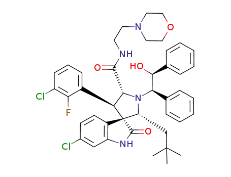 (2'R,3'S,4'S,5'R)-6-Chloro-4'-(3-chloro-2-fluoro-phenyl)-2'-(2,2-dimethyl-propyl)-1'-((1R,2S)-2-hydroxy-1,2-diphenyl-ethyl)-2-oxo-1,2-dihydro-spiro[indole-3,3'-pyrrolidine]-5'-carboxylic acid (2-morpholin-4-yl-ethyl)-amide