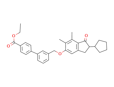 ethyl 3'-(((2-cyclopentyl-6.7-dimethyl-1-oxo-2,3-dihydro-1H-inden-5-yl)oxy)methyl)biphenyl-4-carboxylate