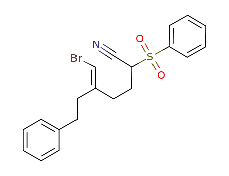 (E)-5-(bromomethylene)-7-phenyl-2-(phenylsulfonyl)heptanenitrile