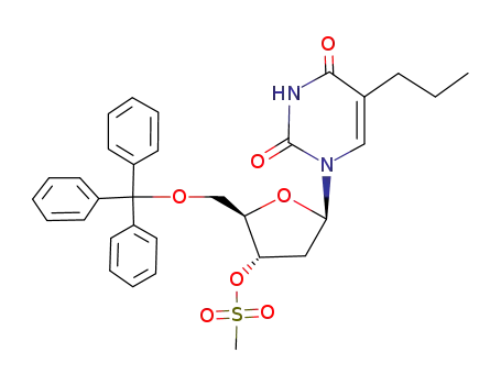 5-n-propyl-3'-O-(methylsulfonyl)-5'-O-trityl-2'-deoxyuridine