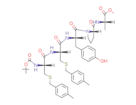 L-Alanine,
N-[1-[N-[N-[N-[(1,1-dimethylethoxy)carbonyl]-S-[(4-methylphenyl)methyl]
-L-cysteinyl]-S-[(4-methylphenyl)methyl]-L-cysteinyl]-L-tyrosyl]-L-prolyl]-,
methyl ester