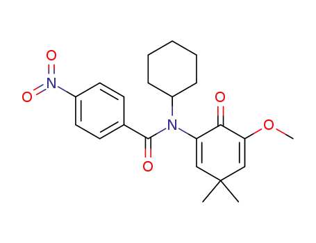 2-<Cyclohexyl-(4-nitrobenzoyl)amino>-6-methoxy-4,4-dimethyl-2,5-cyclohexadien-1-on