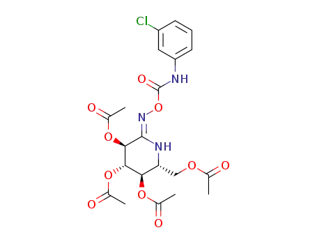 O-(2,3,4,6-tetra-O-acetyl-1,5-dideoxy-1,5-imino-D-glucopyranosylidene)amino N-(3-chlorophenyl)carbamate