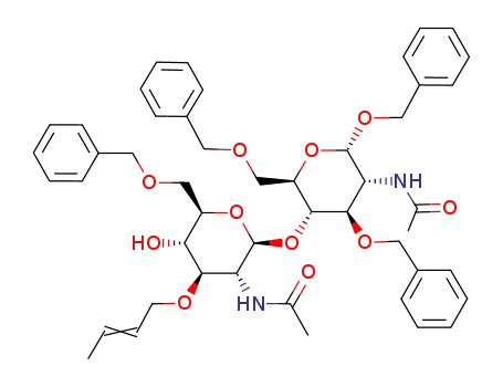 benzyl 2-acetamido-4-O-<2-acetamido-6-O-benzyl-3-O-(2-butenyl)-2-deoxy-β-D-glucopyranosyl>-3,6-di-O-benzyl-2-deoxy-α-D-glucopyranoside