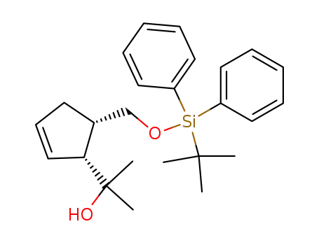 (-)-(1'R,2'S)-2-(2'-tert-butyldiphenylsilyloxymethylcyclopent-4'-enyl)propan-2-ol