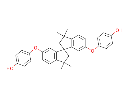 Molecular Structure of 126026-44-6 (Phenol,
4,4'-[(2,2',3,3'-tetrahydro-3,3,3',3'-tetramethyl-1,1'-spirobi[1H-indene]-6,
6'-diyl)bis(oxy)]bis-)