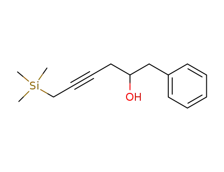 Molecular Structure of 142176-92-9 (1-Phenyl-6-trimethylsilanyl-hex-4-yn-2-ol)
