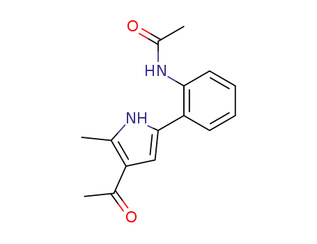 Molecular Structure of 93424-90-9 (Acetamide, N-[2-(4-acetyl-5-methyl-1H-pyrrol-2-yl)phenyl]-)