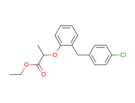 Molecular Structure of 71565-50-9 (ethyl 2-[2-[(4-chlorophenyl)methyl]phenoxy]propanoate)