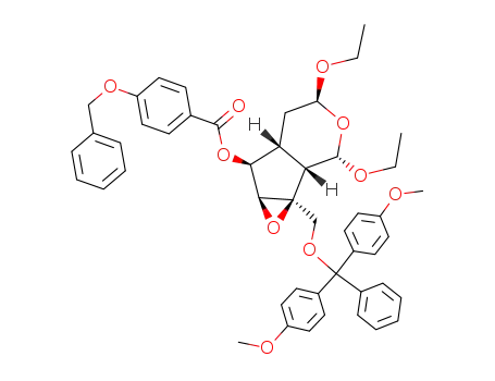 4-Benzyloxy-benzoic acid (1aS,1bS,2S,4S,5aR,6S,6aS)-1a-[bis-(4-methoxy-phenyl)-phenyl-methoxymethyl]-2,4-diethoxy-octahydro-1,3-dioxa-cyclopropa[a]inden-6-yl ester