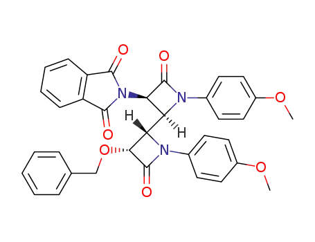2-[(2S,3R,2'S,3'R)-3'-Benzyloxy-1,1'-bis-(4-methoxy-phenyl)-4,4'-dioxo-[2,2']biazetidinyl-3-yl]-isoindole-1,3-dione