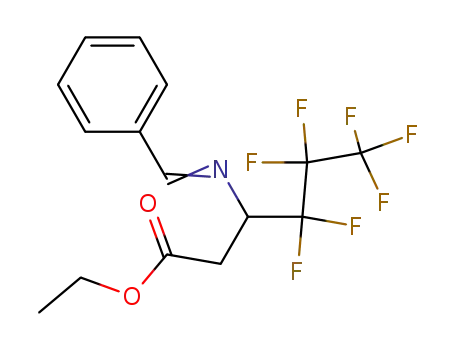 Molecular Structure of 178381-05-0 (4,4,5,5,6,6,6-Heptafluoro-3-{[1-phenyl-meth-(E)-ylidene]-amino}-hexanoic acid ethyl ester)