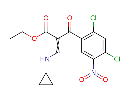 ethyl ester of 3-cyclopropylamino-2-(5-nitro-2,4-dichlorobenzoyl)acrylic acid