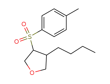 Molecular Structure of 89478-98-8 (Furan, 3-butyltetrahydro-4-[(4-methylphenyl)sulfonyl]-, trans-)