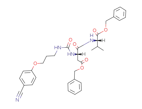 Molecular Structure of 147867-06-9 (L-Valine, N-[[[3-(4-cyanophenoxy)propyl]amino]carbonyl]-L-a-aspartyl-,
bis(phenylmethyl) ester)
