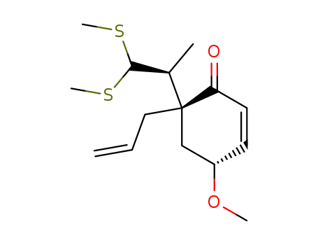 (4R,6R)-6-Allyl-4-methoxy-6-((S)-1-methyl-2,2-bis-methylsulfanyl-ethyl)-cyclohex-2-enone