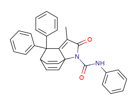 Molecular Structure of 108832-86-6 (4-Methyl-6,6-diphenyl-2-(N-phenylcarbamoyl)-2-azatricyclo[5.2.2.0(1,5) ]undeca-4,8,10-trien-3-one)