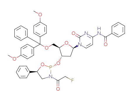 N-(1-{(2R,4S,5R)-5-[Bis-(4-methoxy-phenyl)-phenyl-methoxymethyl]-4-[(2R,5R)-3-(2-fluoro-acetyl)-5-phenyl-[1,3,2]oxazaphospholidin-2-yloxy]-tetrahydro-furan-2-yl}-2-oxo-1,2-dihydro-pyrimidin-4-yl)-benzamide