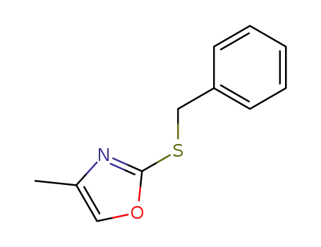 Molecular Structure of 62124-50-9 (Oxazole, 4-methyl-2-[(phenylmethyl)thio]-)