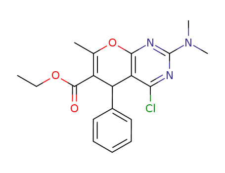 ethyl 4-chloro-2-dimethylamino-7-methyl-5-phenyl-5H-pyrano<2,3-d>pyrimidin-6-carboxylate
