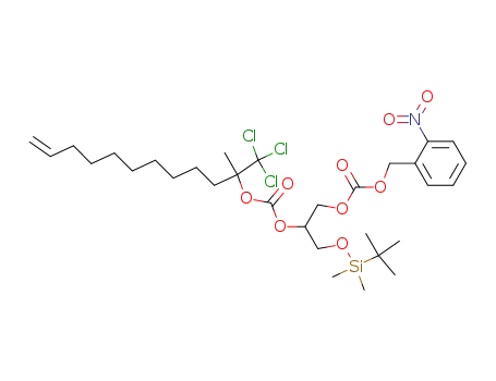 1-O-<((2-nitrobenzyl)oxy)carbonyl>-2-O-<(1,1,1-trichloro-2-methyl-11-dodecen-2-yl)carbonyl>-3-O-(tert-butyldimethylsilyl)glycerol