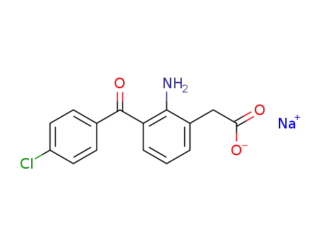 Molecular Structure of 61941-62-6 (2-Amino-3-(4-chlorobenzoyl)benzeneacetic acid sodium salt)