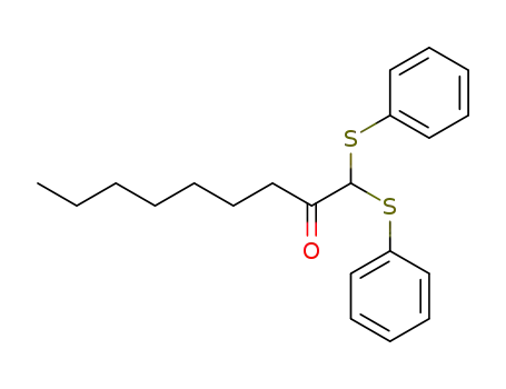 Molecular Structure of 75456-51-8 (1,1-Bis-phenylsulfanyl-nonan-2-one)