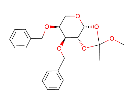 Molecular Structure of 92122-94-6 (3,4-Di-O-benzyl-1,2-O-(1-methoxyethilidene)-β-L-arabinopyranose)