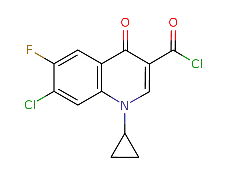 Molecular Structure of 929904-81-4 (7-chloro-1-cyclopropyl-6-fluoro-4-oxo-1,4-dihydroquinoline-3-carboxylic acid chloride)