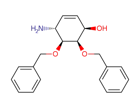 Molecular Structure of 153165-85-6 (1R-(1β,4α,5β,6β) 4-amino-5,6-bis(phenylmethoxy)-2-cyclohexen-1-ol)