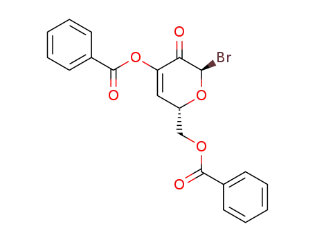 2H-Pyran-3(6H)-one, 4-(benzoyloxy)-6-[(benzoyloxy)methyl]-2-bromo-,
(2R,6S)-