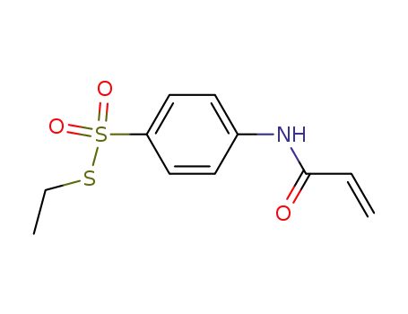 Molecular Structure of 111725-93-0 (Benzenesulfonothioic acid, 4-[(1-oxo-2-propenyl)amino]-, S-ethyl ester)
