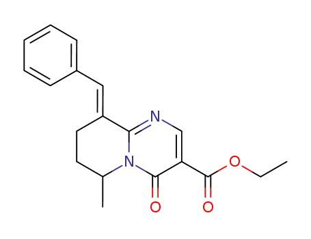 Molecular Structure of 93922-74-8 (4H-Pyrido[1,2-a]pyrimidine-3-carboxylic acid,
6,7,8,9-tetrahydro-6-methyl-4-oxo-9-(phenylmethylene)-, ethyl ester, (E)-)