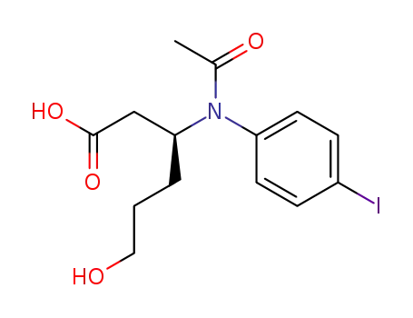 Hexanoic acid, 3-[acetyl(4-iodophenyl)amino]-6-hydroxy-, (3S)-