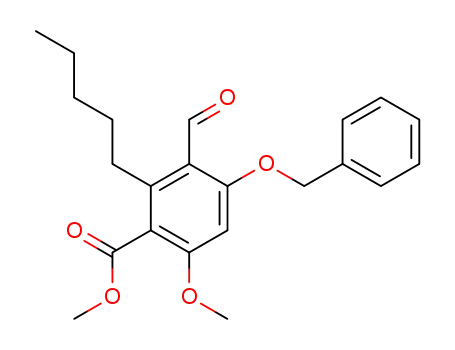 Molecular Structure of 122849-76-7 (methyl 4-benzyloxy-3-formyl-6-methoxy-2-pentylbenzoate)